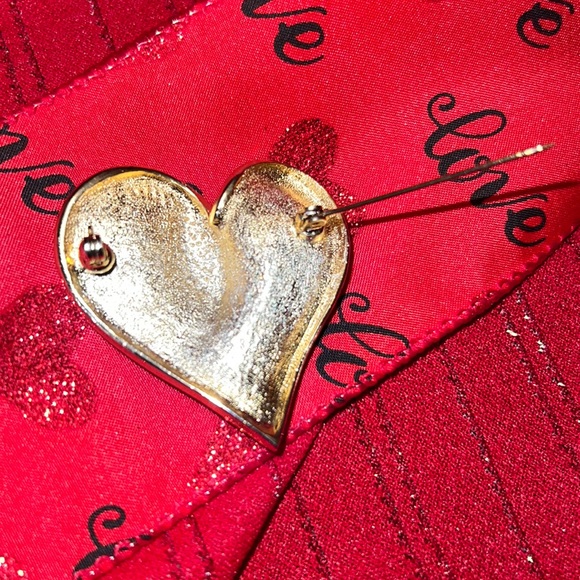 VINTAGE Park Lane Golden Swirl Heart Brooch Women’s Jewelry Accessories Textured - Picture 4 of 6